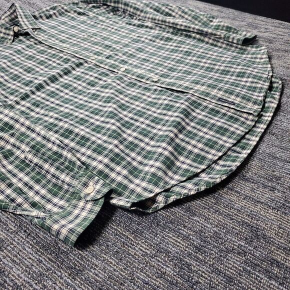 Abercrombie Fitch Button Up Flannel Shirt Mens Large Green Plaid Cotton Casual - Picture 7 of 12